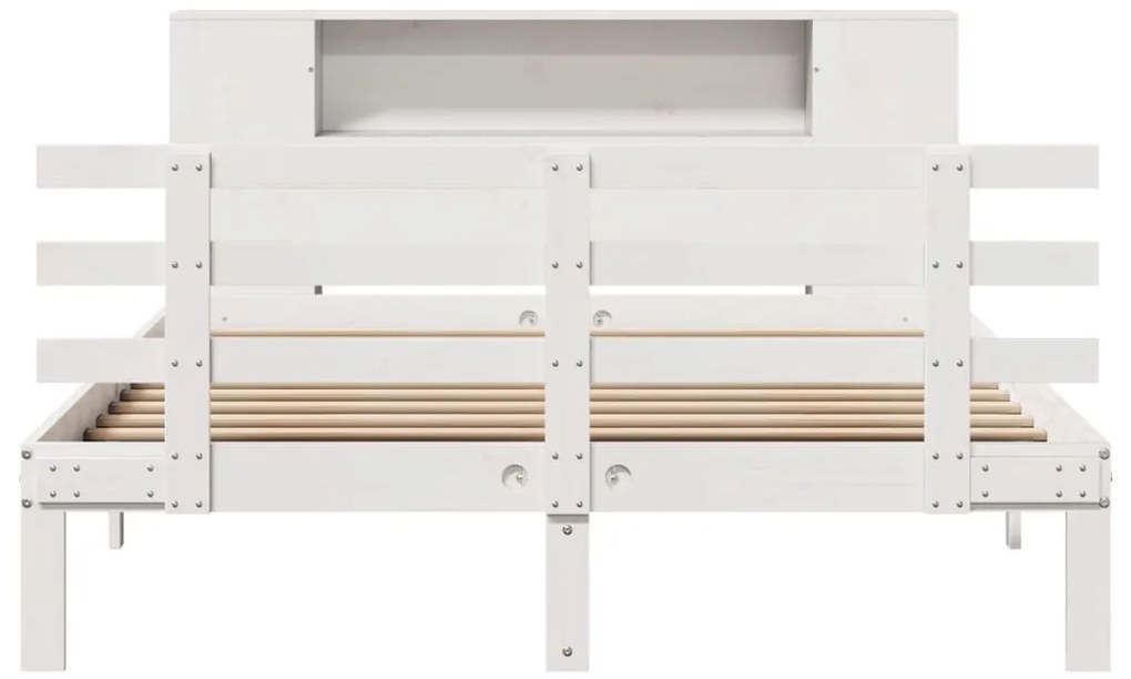 vidaXL Κρεβάτι Βιβλιοθήκη Χωρίς Στρώμα 120x200 εκ Μασίφ Ξύλο Πεύκο