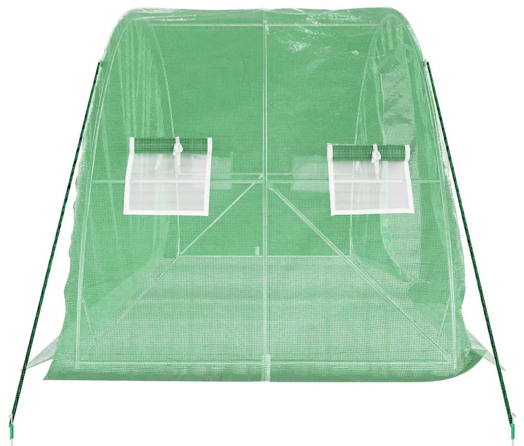 vidaXL Θερμοκήπιο με Ατσάλινο Πλαίσιο Πράσινο 10 μ² 5 x 2 x 2,3 μ.