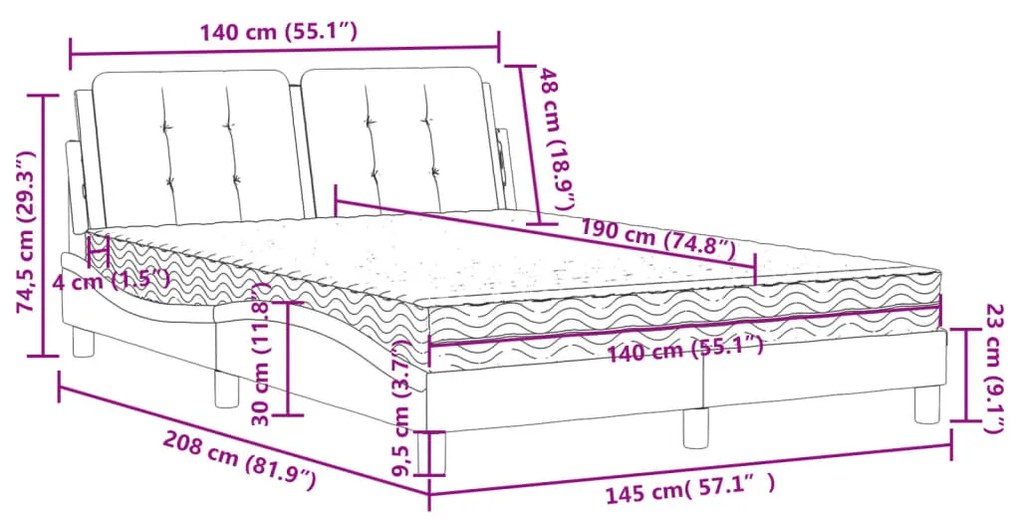 ΚΡΕΒΑΤΙ ΜΕ ΣΤΡΩΜΑ ΚΑΠΟΥΤΣΙΝΟ 140X190ΕΚ.ΑΠΟ ΣΥΝΘ.ΔΕΡΜΑ 3208863