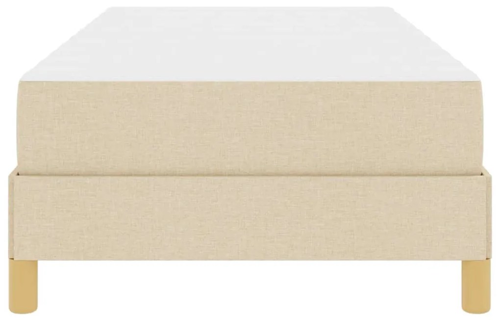 vidaXL Κρεβάτι με ελατήρια με στρώμα Κρεμ 90 x 190 cm ύφασμα