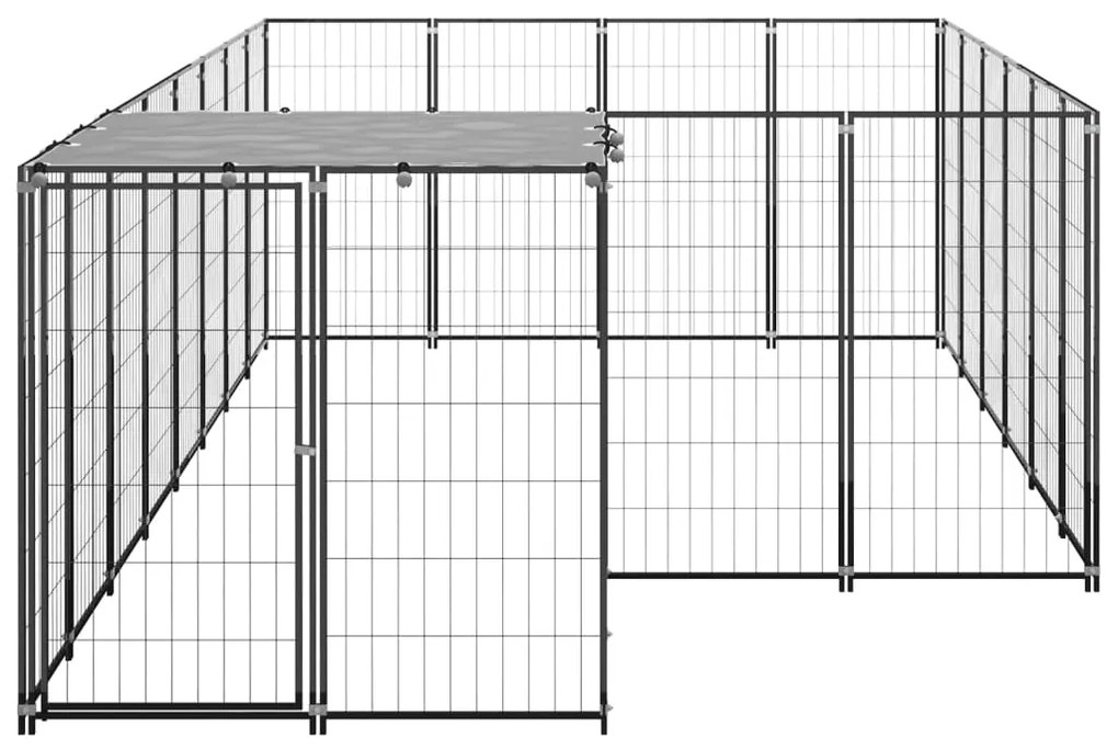 vidaXL Σπιτάκι Σκύλου Μαύρο 8,47 m² Ατσάλινο