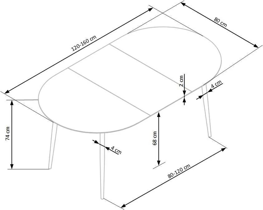 Rade Ανοιγόμενο Τραπέζι Μελί 120-160x80x74