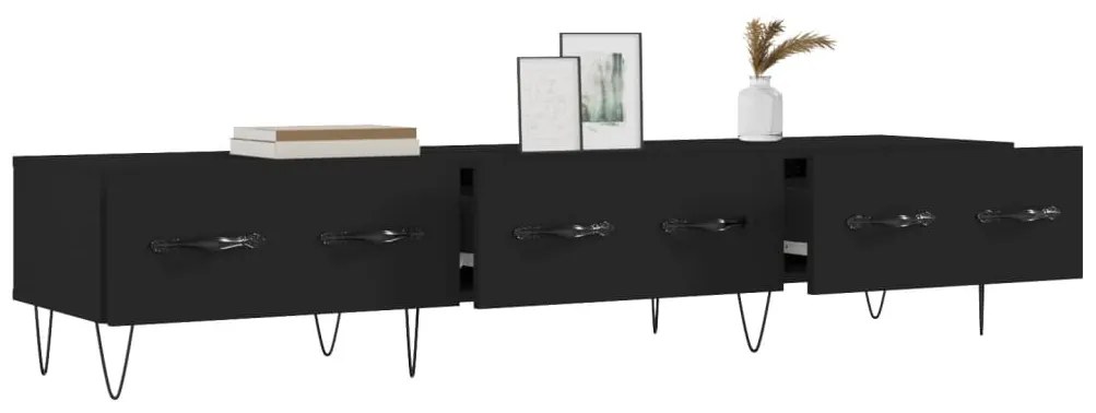 vidaXL Έπιπλο Τηλεόρασης Μαύρο 150x36x30 εκ. από Επεξεργασμένο Ξύλο