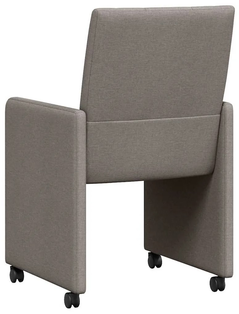 vidaXL Καρέκλες Φαγητού με Ρόδες 2 pcs Taupe 58 x 65 x 94 εκ ύφασμα