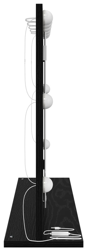 vidaXL Καθρέφτης Μακιγιάζ με LED Φώτα Μαύρη Δρυς 80x55x18 εκ