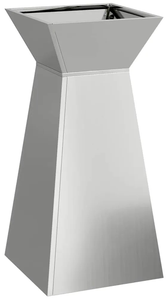 vidaXL Γλάστρα Πυλώνας 2 pcs Ασημί 35 x 35 x 73 εκ. Ατσάλι