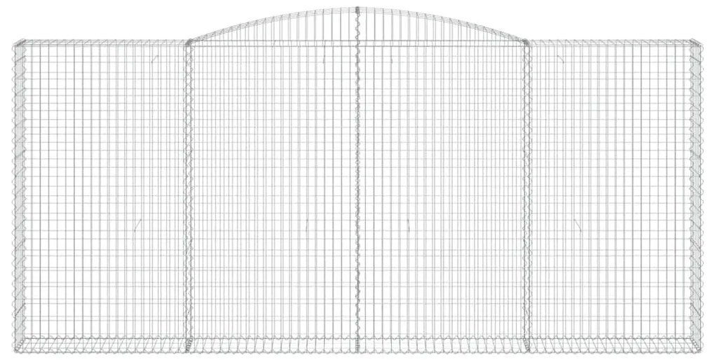 vidaXL Συρματοκιβώτια Τοξωτά 6 τεμ. 400x30x180/200 εκ. Γαλβαν. Ατσάλι