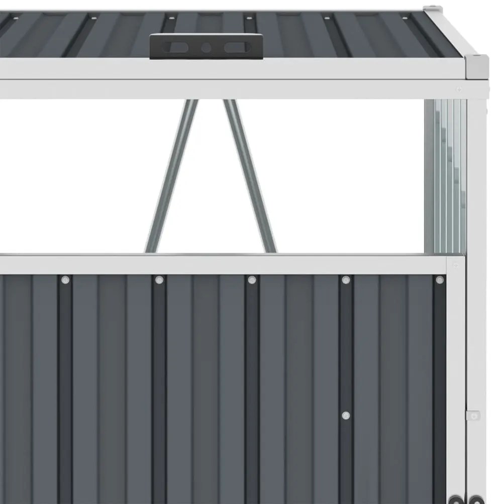 vidaXL Πλαίσιο Τριπλό για Κάδους Γκρι 213 x 81 x 121 εκ. Ατσάλινο