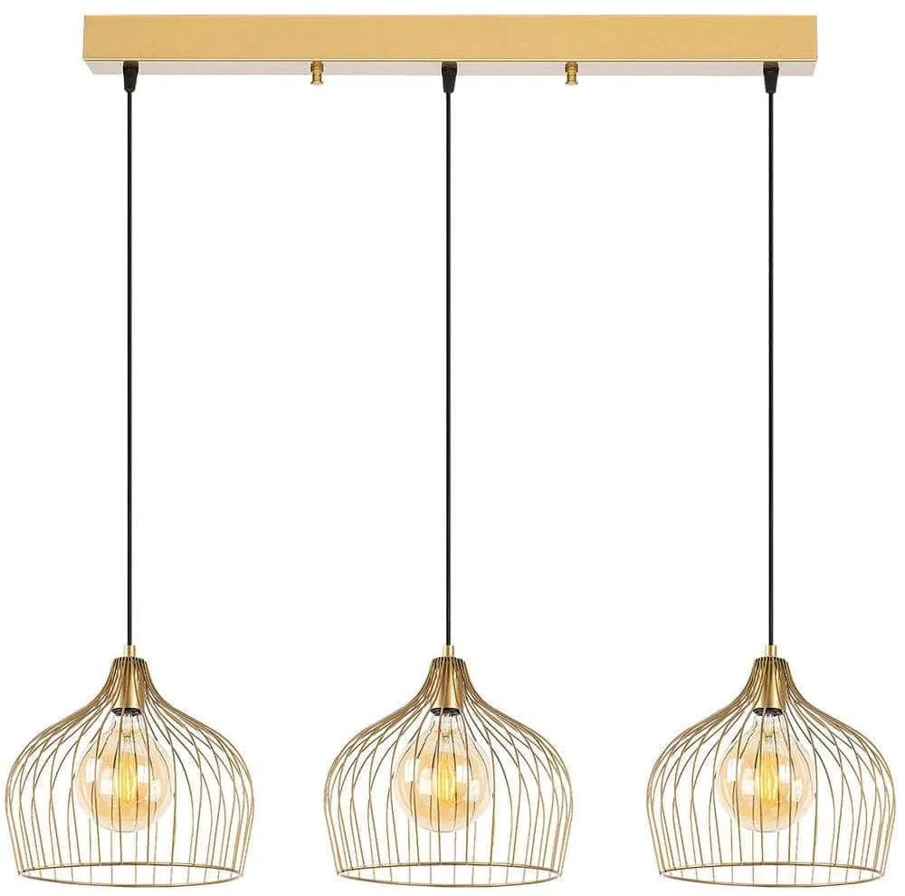 Φωτιστικό Οροφής - Ράγα Bek 942FLG1404 102x30x121cm 3xE27 40W Gold Opviq