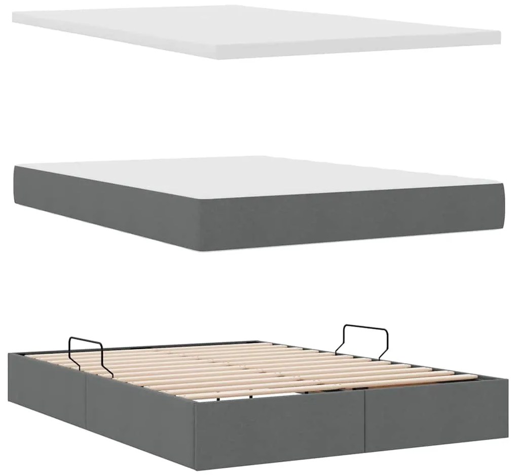 vidaXL Κρεβάτι με αποθηκευτικό χώρο και στρώμα με στρώμα 140 x 190 cm