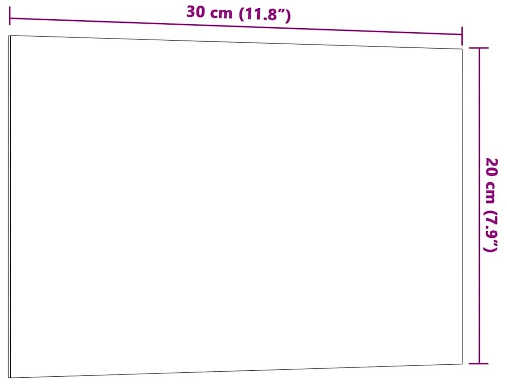 vidaXL Πίνακας Επιτοίχιος Μαγνητικός Λευκός 30 x 20 εκ. Ψημένο Γυαλί