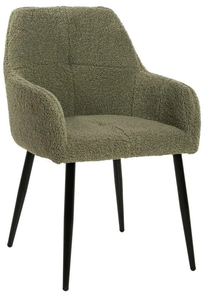 Πολυθρόνα Shelly HM8591.03 57x55x87cm Με Μαύρα Μεταλλικά Πόδια &amp; Ύφασμα Teddy Mint Metal, Fabric