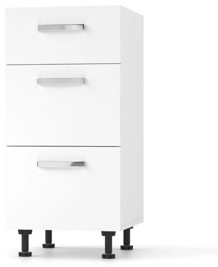 CHARLOTΤE Συρταριέρα 40x46.5x82εκ με μεταλλικά χερούλια Λευκό