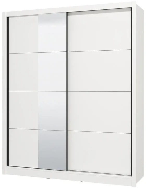 Ντουλάπα με Καθρέφτη Albi 180 Λευκό 180x60x216 εκ. 180x60x216 εκ.