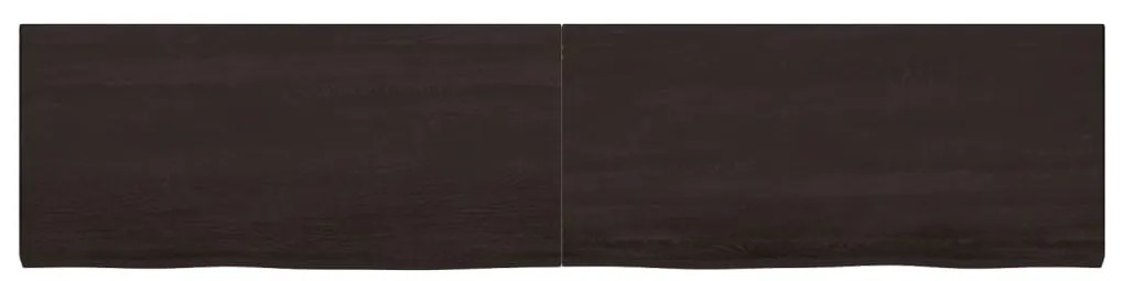 vidaXL Ράφι Τοίχου Σκούρο Καφέ 220x50x(2-4) εκ. Επεξ. Μασίφ Ξύλο Δρυός