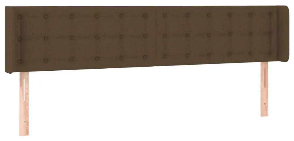 vidaXL Κεφαλάρι με Πτερύγια Σκούρο Καφέ 203x16x78/88 εκ. Υφασμάτινο