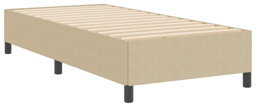 vidaXL Κρεβάτι Φωτεινό Πράσινο Γκρι 90x190 εκ. Καπιτονέ Ύφασμα