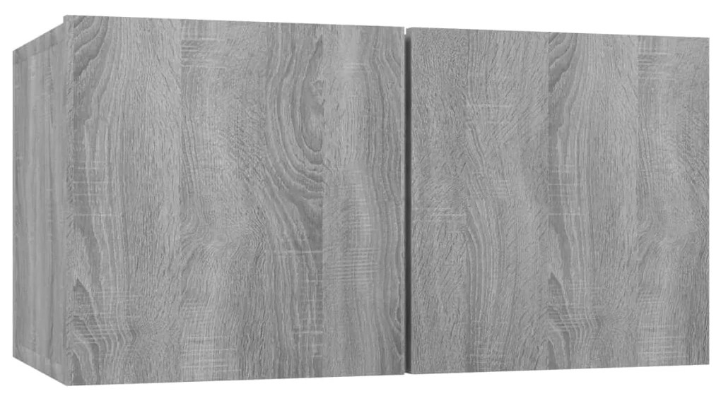 vidaXL Έπιπλα Τηλεόρασης Τοίχου 4 τεμ. Γκρι 60x30x30 εκ. Επ. Ξύλο