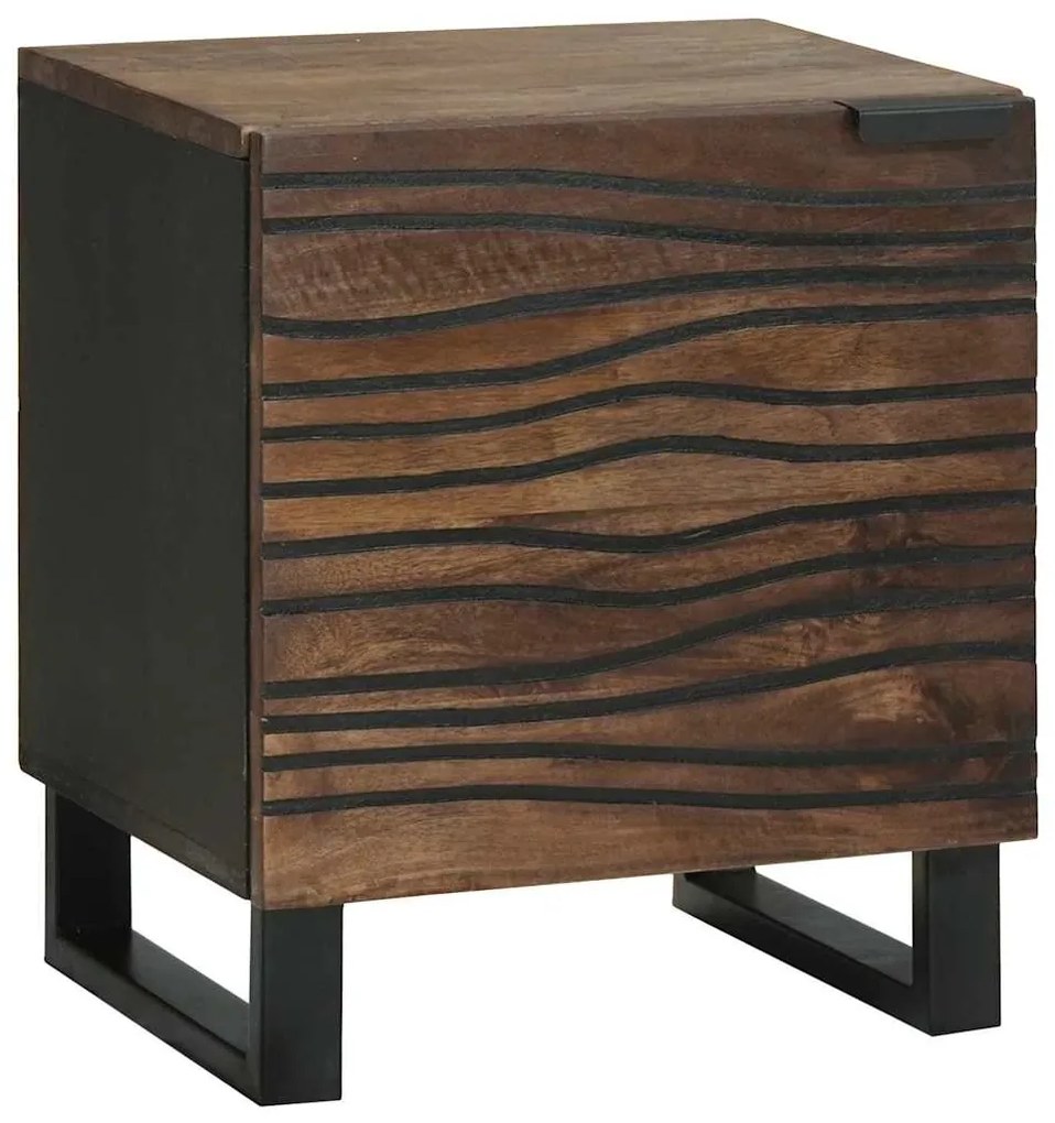 vidaXL Κομοδίνο 2 pcs Καρυδιά 40 x 33 x 46 εκ. Μασίφ ξύλο μάνγκο