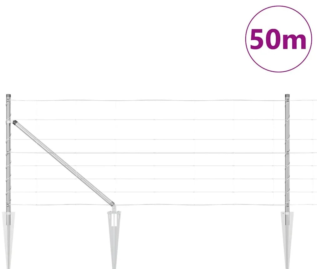vidaXL Πλέγμα Χώρου 0,8x50 μ Γαλβανισμένο Χάλυβα