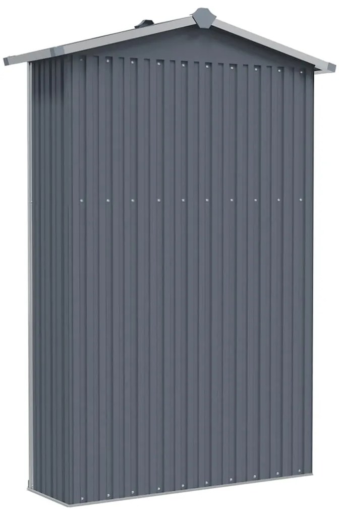 vidaXL Αποθήκη Κήπου Γκρι 116x45x175 εκ. από Γαλβανισμένο Ατσάλι