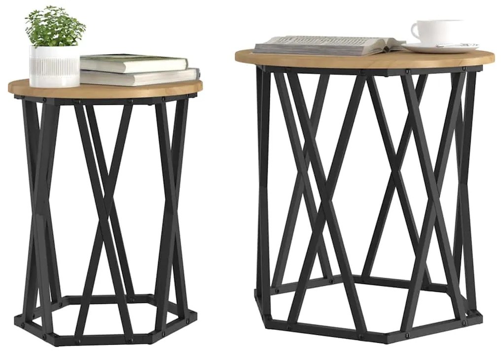 vidaXL Τραπεζάκι σαλονιού 2 pcs Artisan Oak