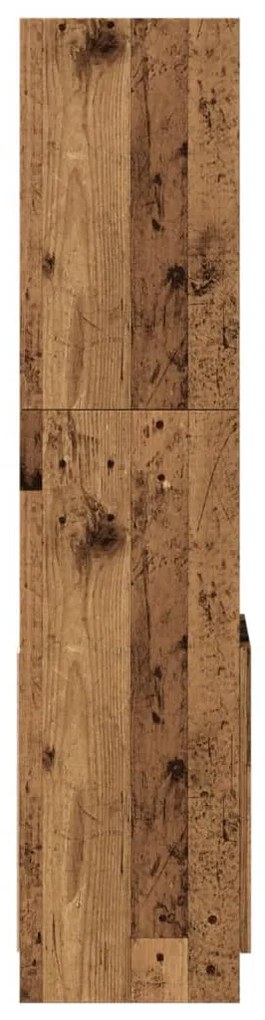 Ντουλάπι Όψη Παλαιού Ξύλου 92x33x140 εκ. Επεξεργασμένο Ξύλο - Καφέ