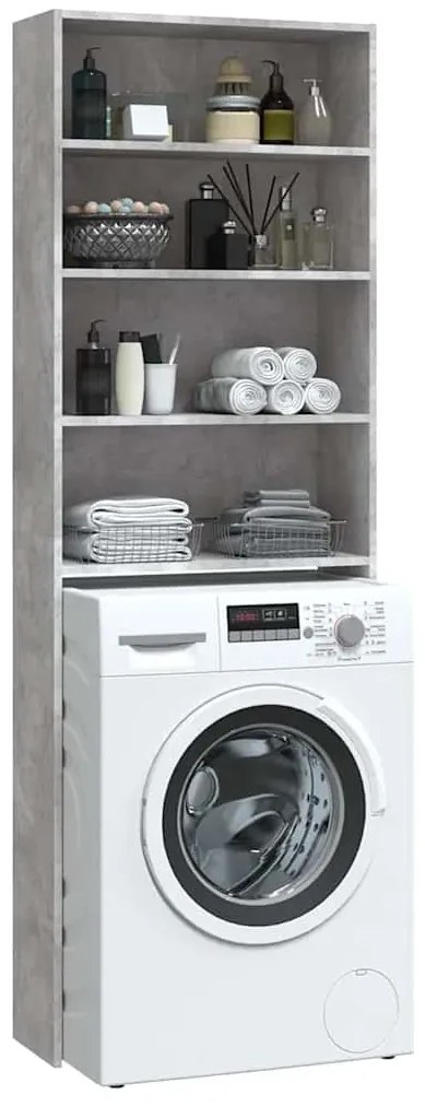 vidaXL Ντουλάπι Πλυντηρίου Γκρι Σκυροδέματος 64 x 24 x 190 εκ.