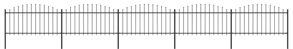 vidaXL Κάγκελα Περίφραξης με Λόγχες Μαύρα (1,25-1,5) x 8,5 μ. Ατσάλινα