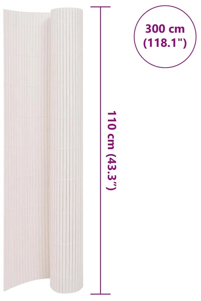 vidaXL Περίφραξη Κήπου Διπλής Όψης Λευκή 110 x 300 εκ.