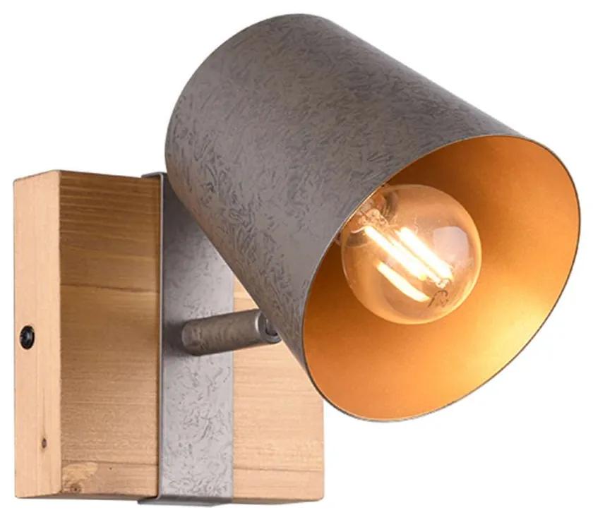 Φωτιστικό Τοίχου - Απλίκα Bell 801900167 1xE14 25W 11x11x23,2cm Antique Trio Lighting Μέταλλο,Ξύλο