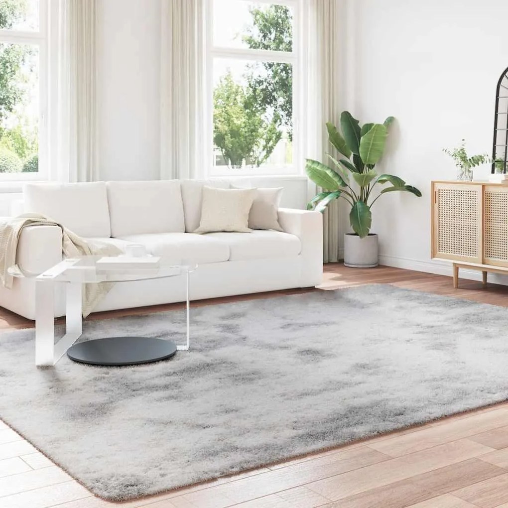 vidaXL Χαλί Shaggy με Ψηλό Πέλος NAVARRA Ασημί Γκρι 240x340 εκ.