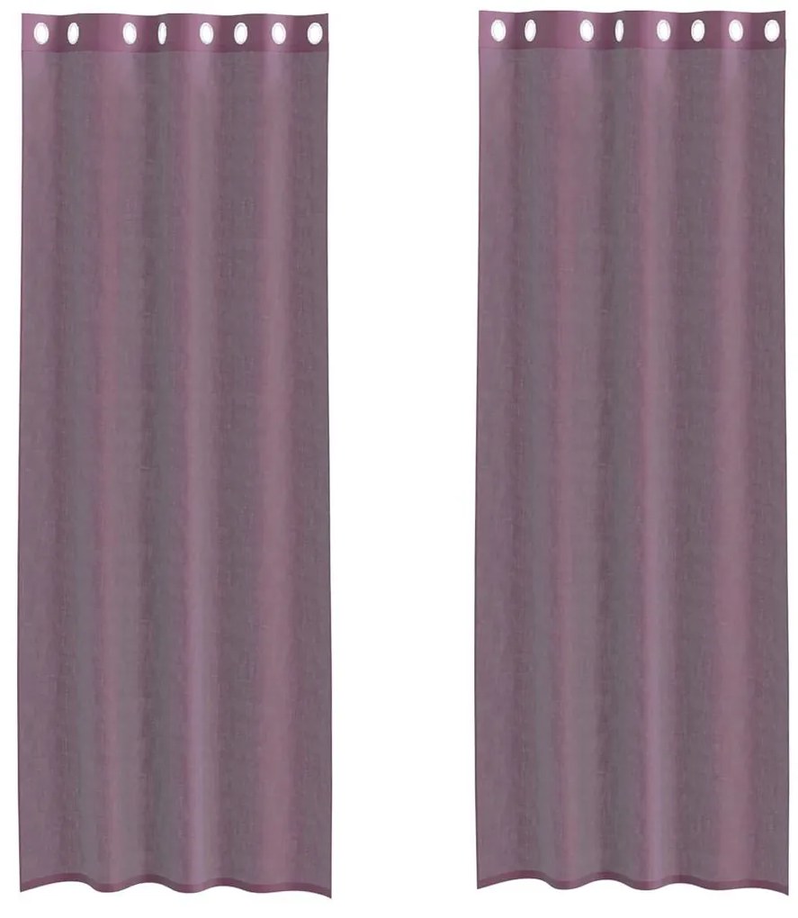 vidaXL Κουρτίνες Voile με ροδέλες 2 τεμάχια Μοβ 140x300 εκ.