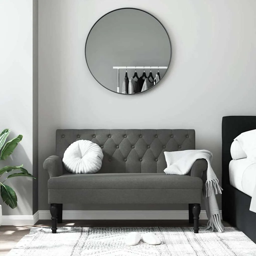 vidaXL Παγκάκι με Πλάτη Σκούρο Γκρι 120 x 62 x 75,5 εκ. Υφασμάτινο