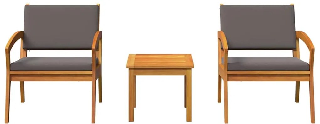 vidaXL Σετ μπιστρό με μαξιλάρι 3 pcs Καφέ Πολυεστέρας