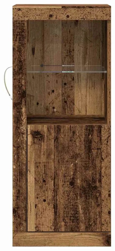 vidaXL Πλευρικό Τραπέζι LED Καφέ 41 x 37 x 100 εκ Επεξεργασμένο ξύλο