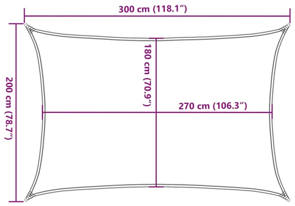 Πανί Σκίασης Μαύρο 2 x 3 μ. από HDPE 160 γρ./μ² - Μαύρο