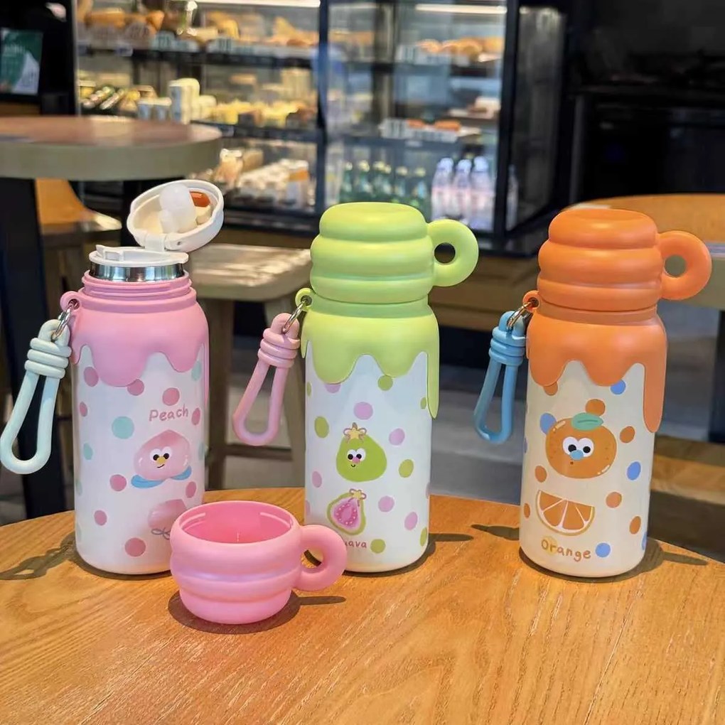 Παιδικό παγούρι-θερμός με κούπα - 420ml - 340908 - Green