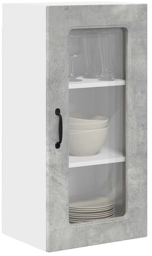 vidaXL Ντουλάπα Κουζίνας με ράφι 2 pcs Σκυρόδεμα Γκρι 40 x 31 x 80 εκ.
