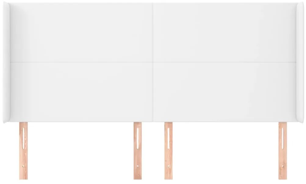 vidaXL Κεφαλάρι με Πτερύγια Λευκό 183x23x118/128 εκ. Συνθετικό Δέρμα
