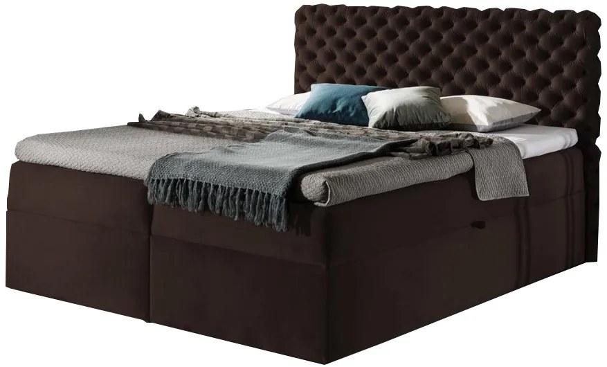 Επενδυμένο κρεβάτι Chesterfield-Kafe-160 x 200