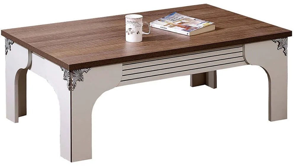 Τραπέζι Σαλονιού Gazel 801CMY2824 110x65x45cm White-Brown