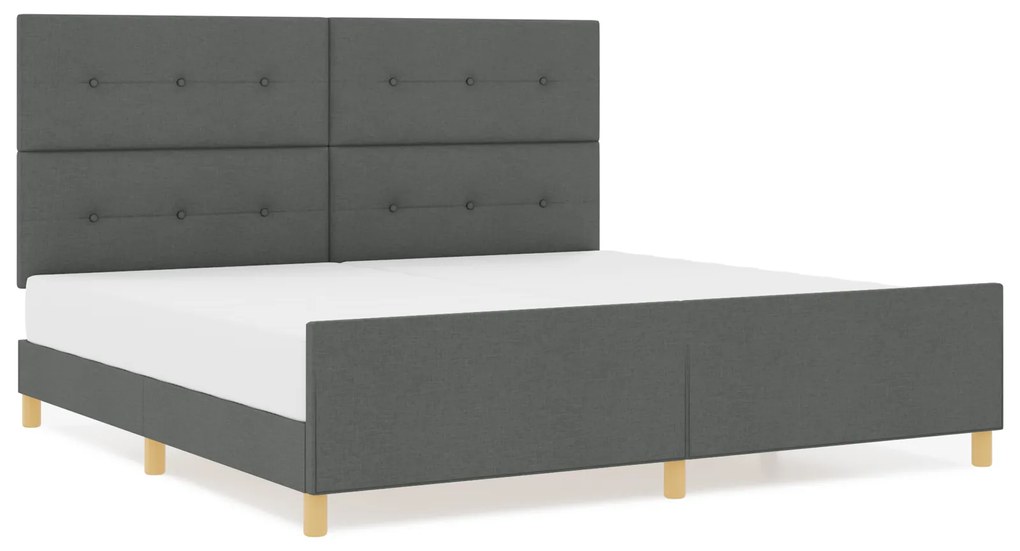vidaXL Κρεβάτι με Κάσα Σκούρο Γκρι 200x200 εκ. Υφάσμα