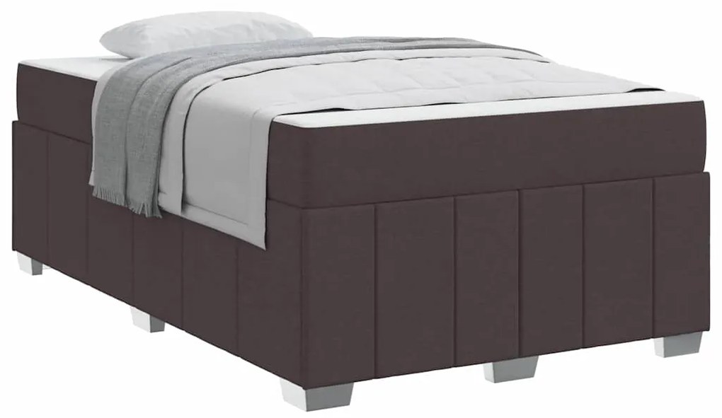 vidaXL Σκελετός Κρεβατιού με στρώμα Σκούρο Καφέ 120 x 200 cm ύφασμα