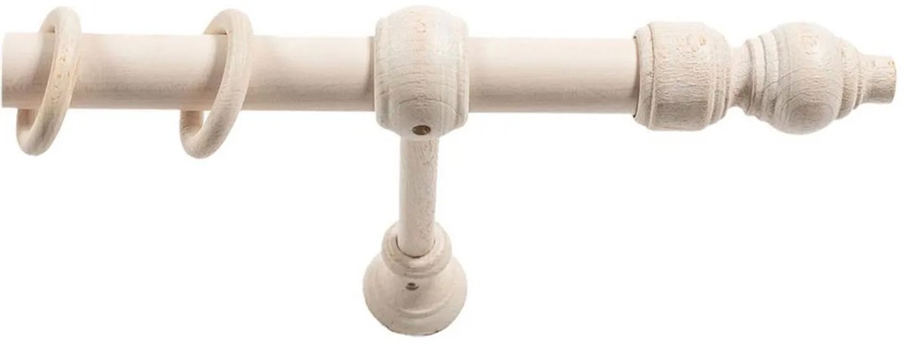 Κουρτινόξυλο Φ28mm Μονό 120cm Με Άκρα Grace Allure White 680125