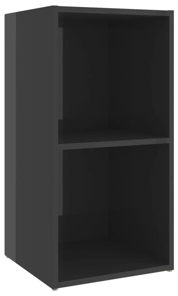 Έπιπλο Τηλεόρασης Γυαλιστερό Γκρι 72x35x36,5 εκ. Επεξ. Ξύλο - Γκρι