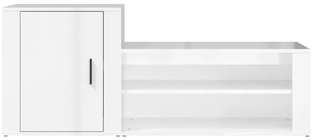 vidaXL Παπουτσοθήκη Γυαλιστερό Λευκό 130x35x54 εκ. Επεξεργασμένο Ξύλο