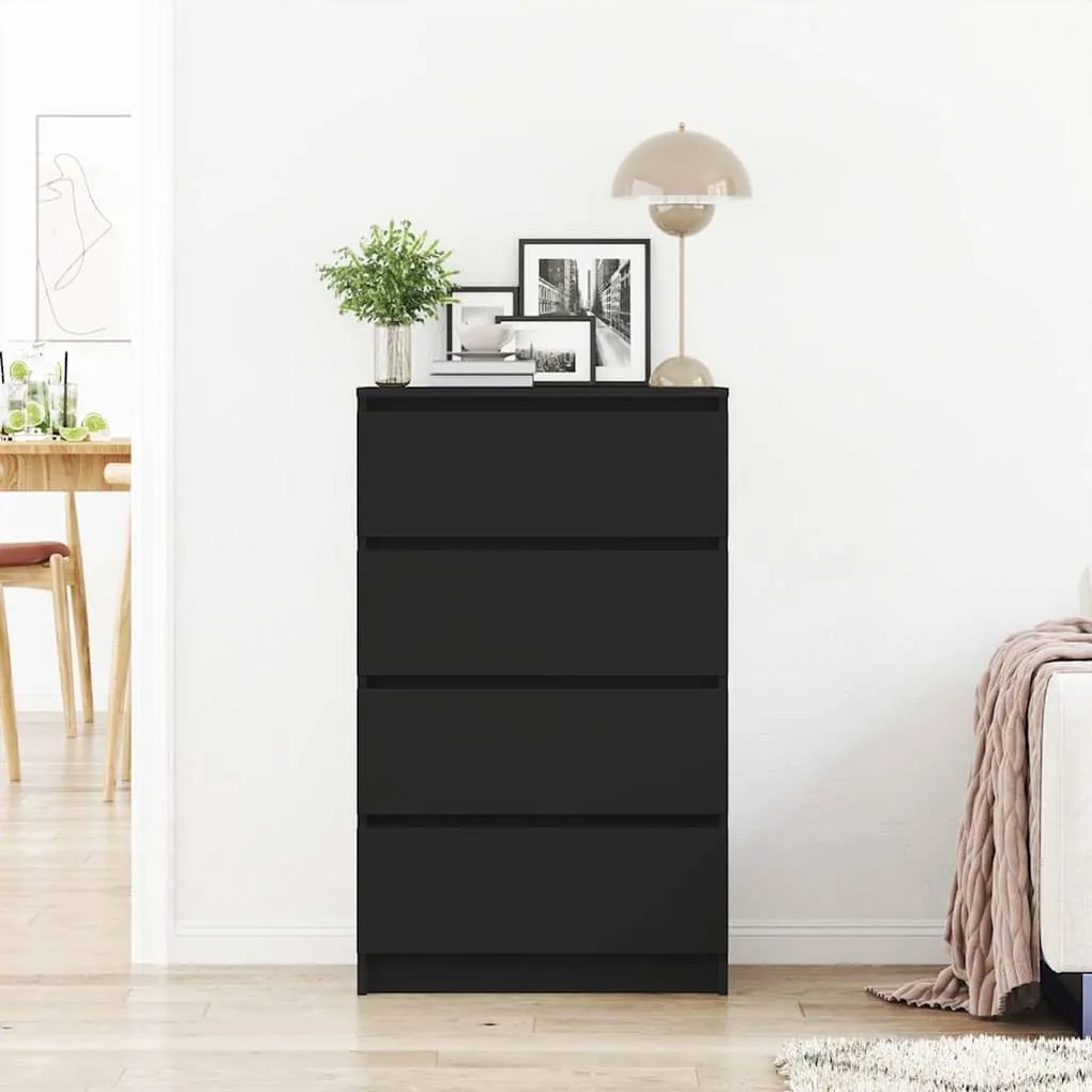 vidaXL Συρταριέρα Μαύρη 60 x 35 x 98,5 εκ. από Επεξεργασμένο Ξύλο