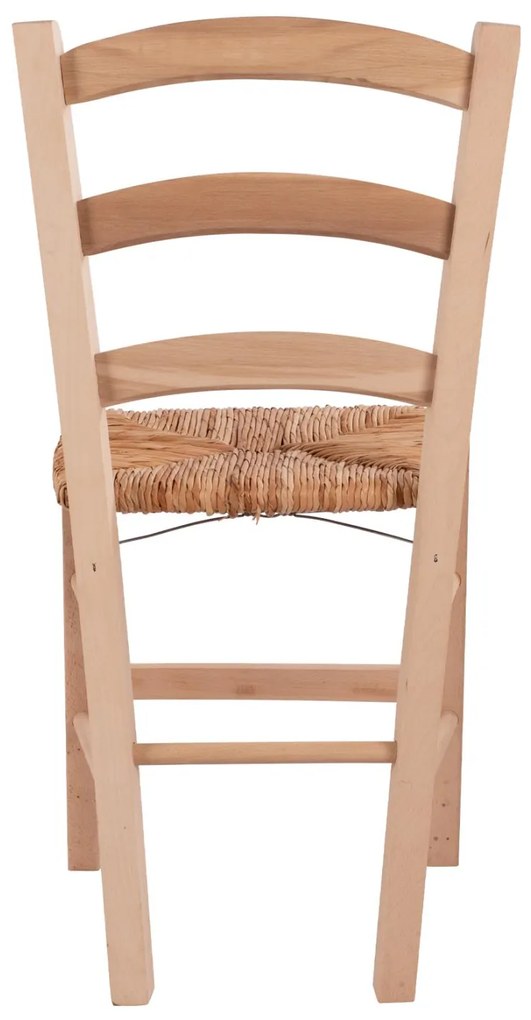 Καρέκλα Άβαφη ΠΑΡΟΣ Μασίφ Ξύλο Οξιάς με Ψάθα 40x43x88 εκ.