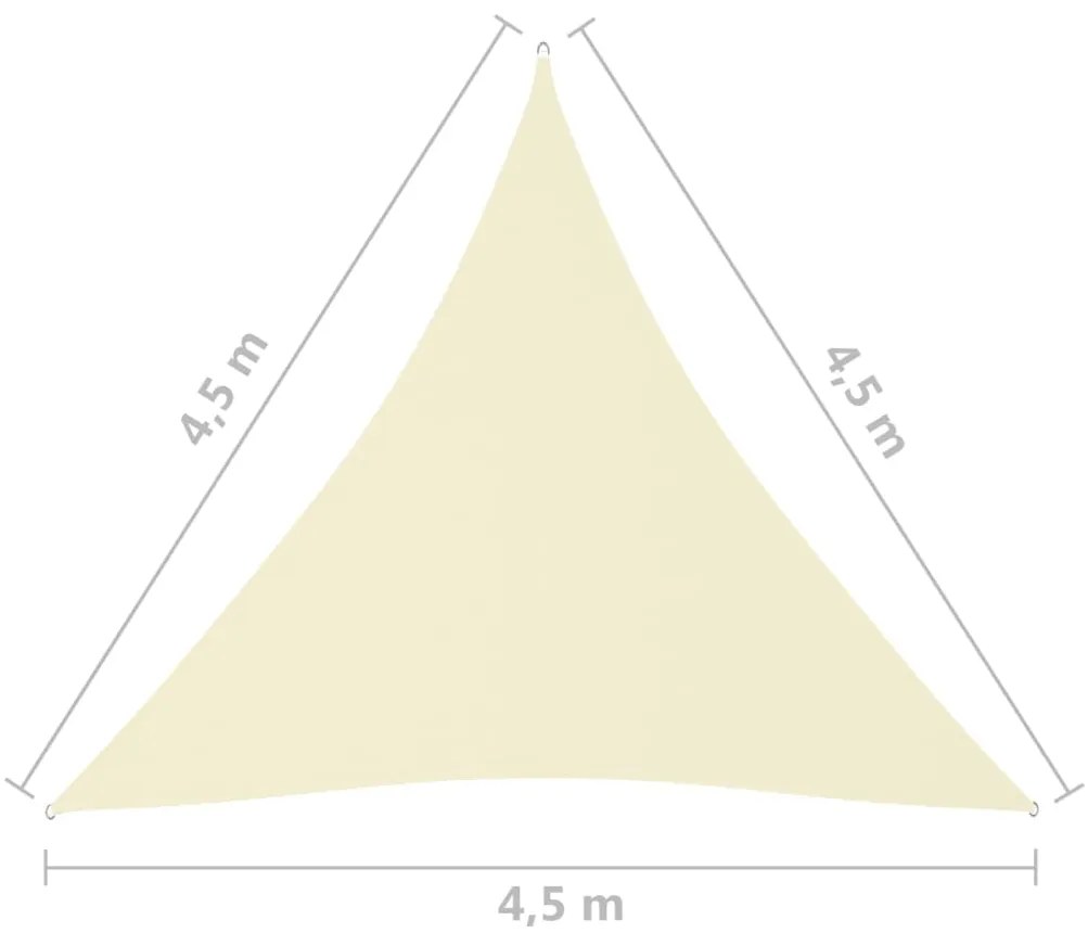 vidaXL Πανί Σκίασης Τρίγωνο Κρεμ 4,5 x 4,5 x 4,5 μ. από Ύφασμα Oxford
